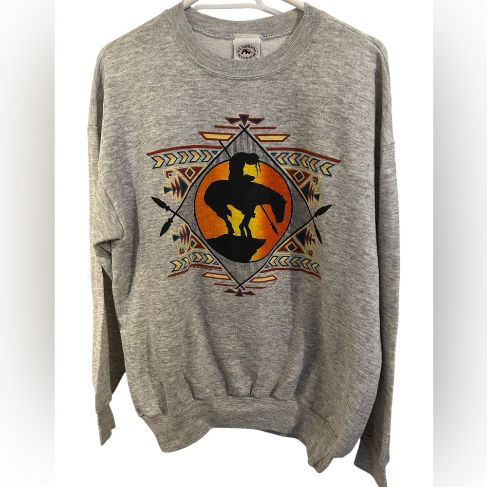 Vintage Native American All American Activewear Crewneck Sweatshirt XL